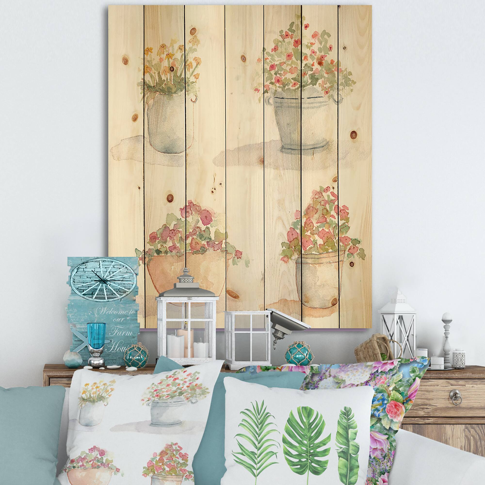 Designart - Four Outdoor Flower Pots